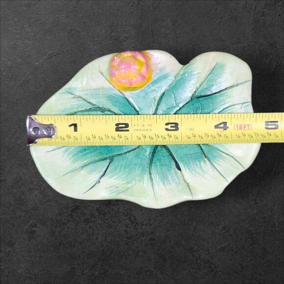 Vintage Frog Salt & Pepper Shakers on Lily Pad Tray Green Holiday Gift Set Frogs - Picture 10 of 12